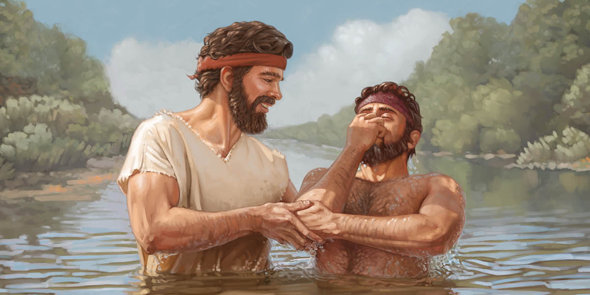 John the Baptist de baptize one man for river.