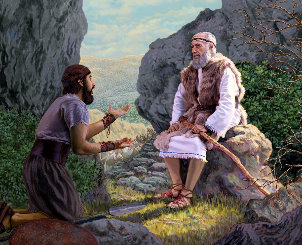 The humble chief de beg Elijah make Elijah pity him