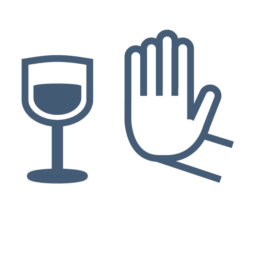 Person wey e de reject glass of wine.