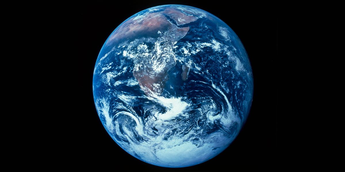 Picture of the earth when you look-am from space.