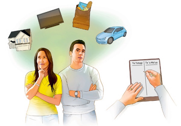A couple contemplate their major expenses