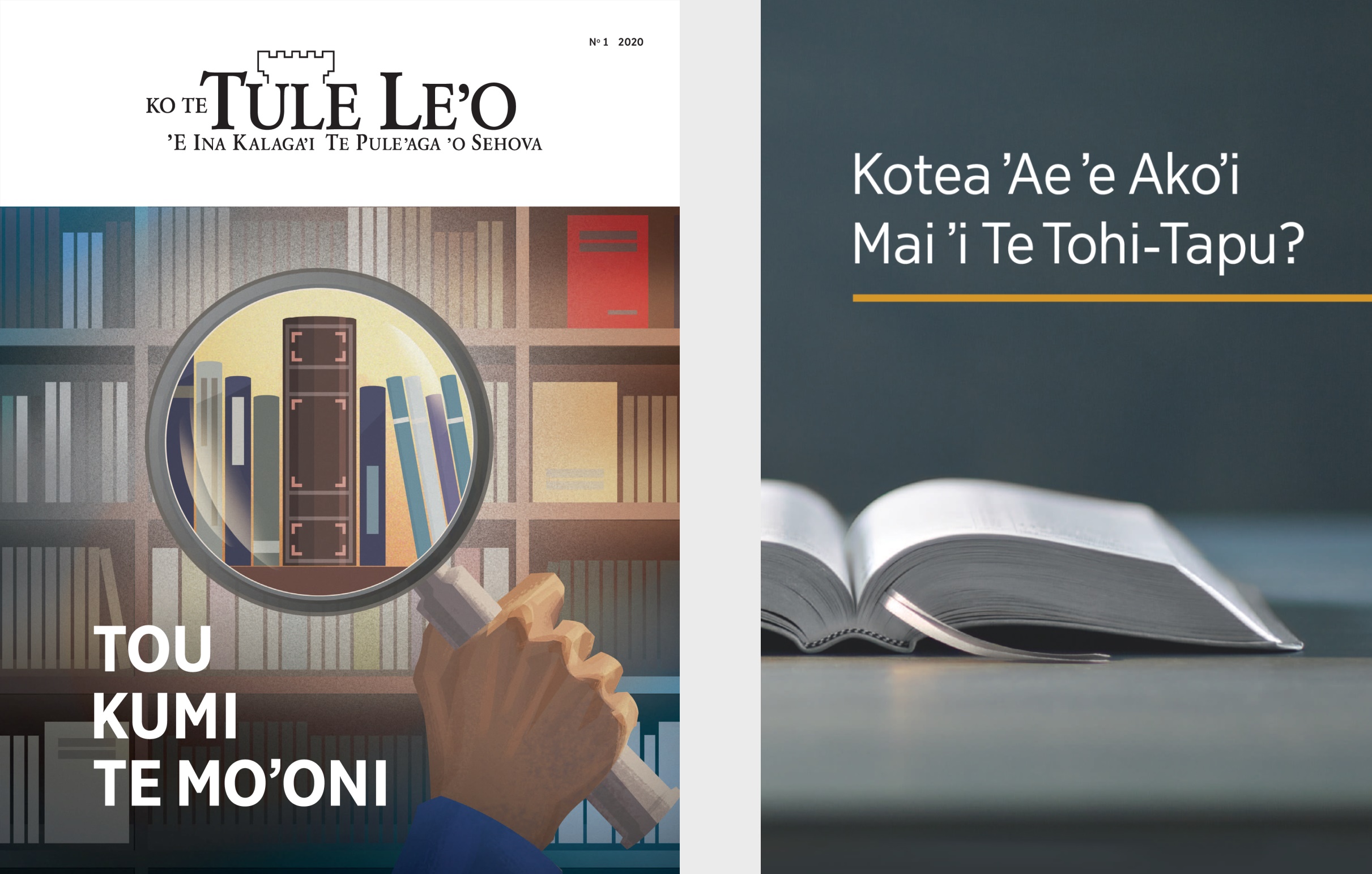 Ko te tohi ‘Kotea ʼAe ʼe Akoʼi Mai ʼi Te Tohi-Tapu?’ pea mo ‘Te Tule Leʼo’ N° 1 2020