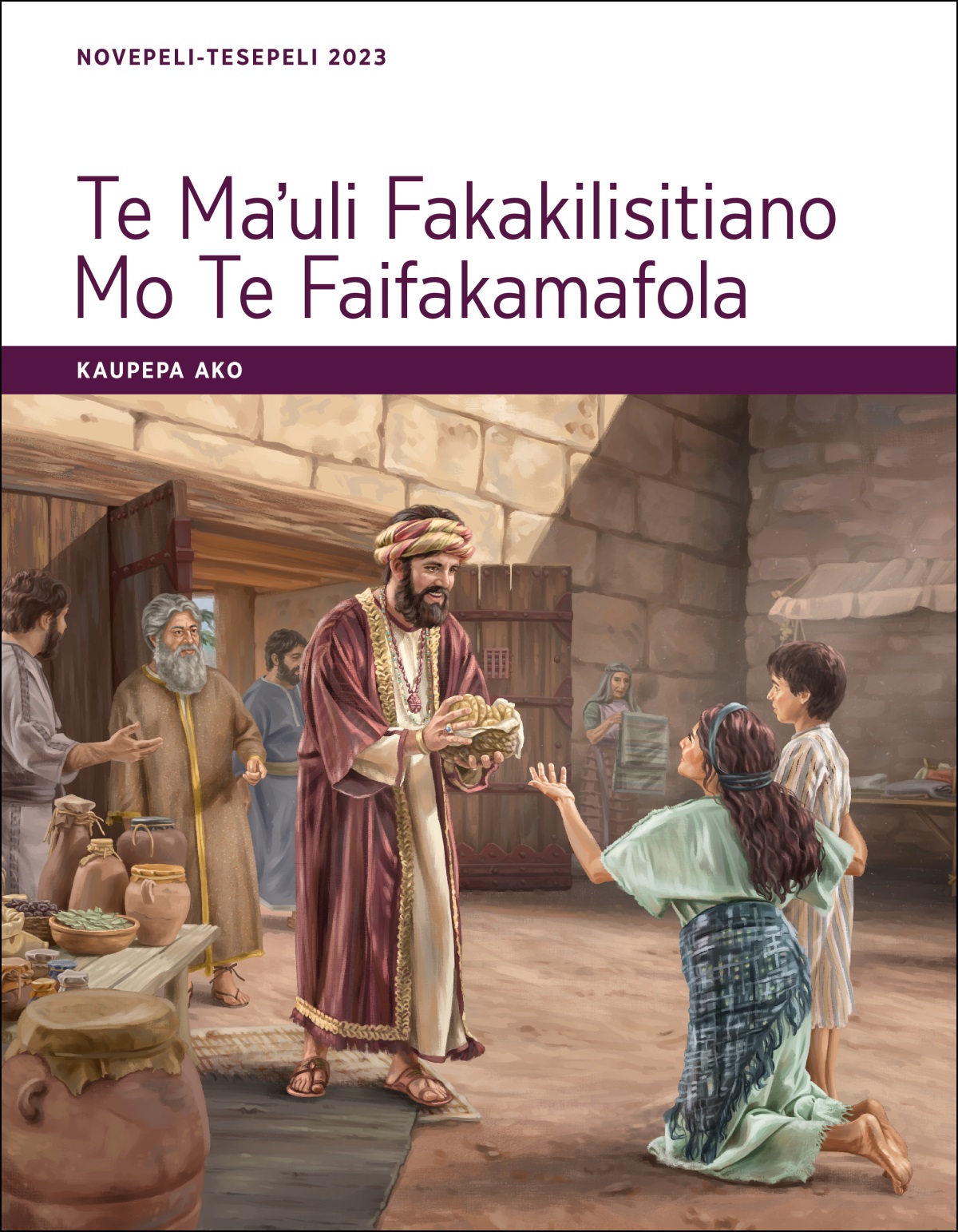 ʼE foaki e Sopo he meʼa kai ki he fafine masiva mo tana tamasiʼi ʼi te muʼa matapa ʼo te kolo.