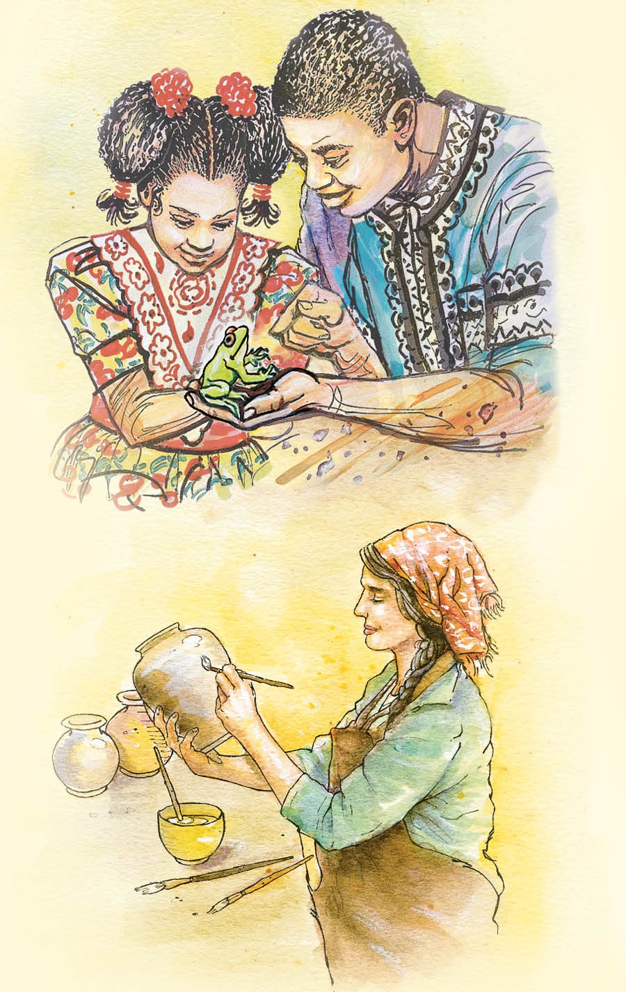 Ab góor ak benn xale bu jigéen a ngi xóol benn mala, te kenn ku jigéen a ngi pentuur