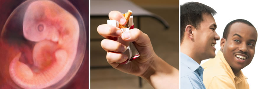 1. Umntwana ongekazalwa; 2. Umntu ushwabanisa ipakethi yecuba; 3. Abahlobo ababini abaziintlanga ezahlukahlukeneyo