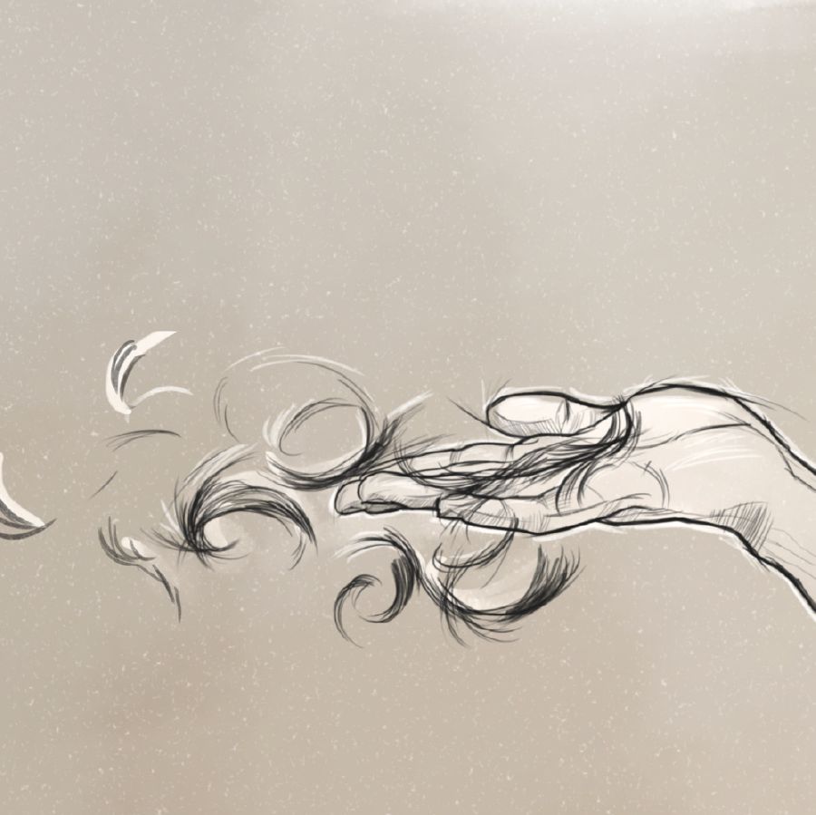 UHezekile uphosa ezinye iinwele zakhe emoyeni