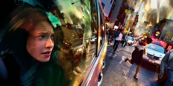 Ibhinqa liyoyika njengokuba abantu bebaleka intlekele