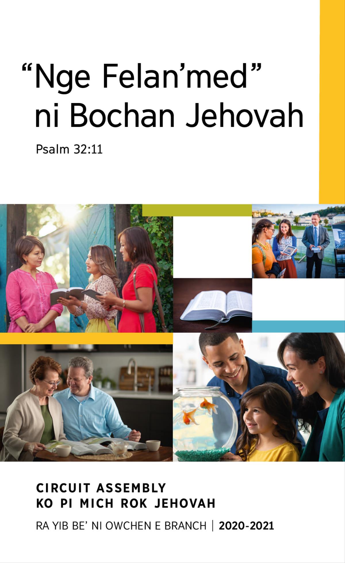 Bogi sasing ni bay u taabang: 1. Girdien reb e tabinaw ni yad ba felfelan’ ni yad be yaliy ba nig ni kan tay nga lan ban’en nib lulbuy ni tafen e nig. 2. L’agruw e Pi Mich Rok Jehovah ni yow be weliy reb e thin nu Bible ngak be’ nib pin u tafen. 3. Ba wu’ i mabgol ni yow be fanay e pi babyor nib puluw e thin riy ko Bible u nap’an ni yow be tay e fol Bible. 4. Ba ke Bible ni kan pithig kan tay. 5. Ba wu’ i mabgol ni yow be dag reb e video nib puluw e thin riy ko Bible ngak be’ nib pin u bang ni ma yan e girdi’ ni yoor ngay.