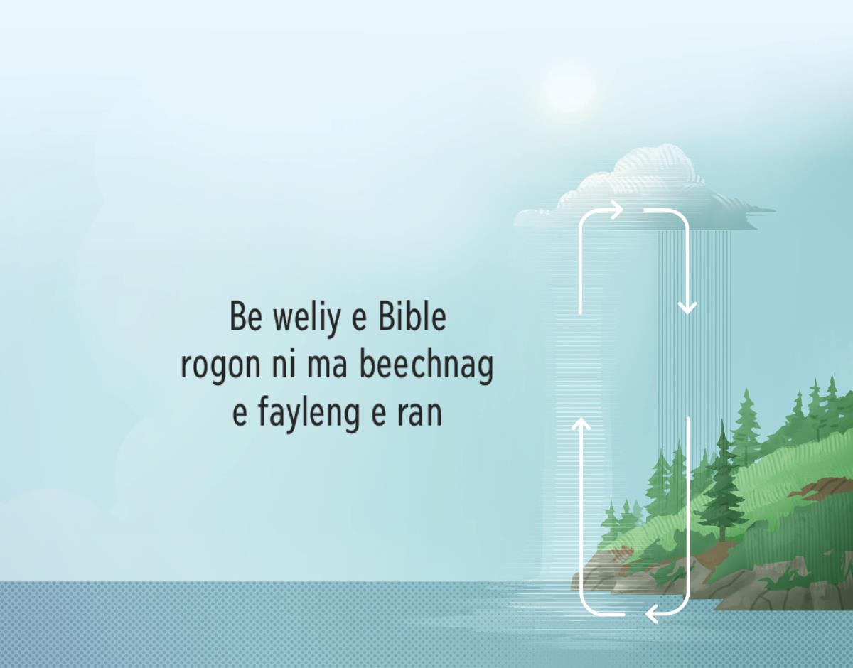 Be weliy e Bible rogon ni ma beechnag e fayleng e ran. Bogi arrow ni be dag rogon ni ma aw e n’uw miki sul nga lan e lang.