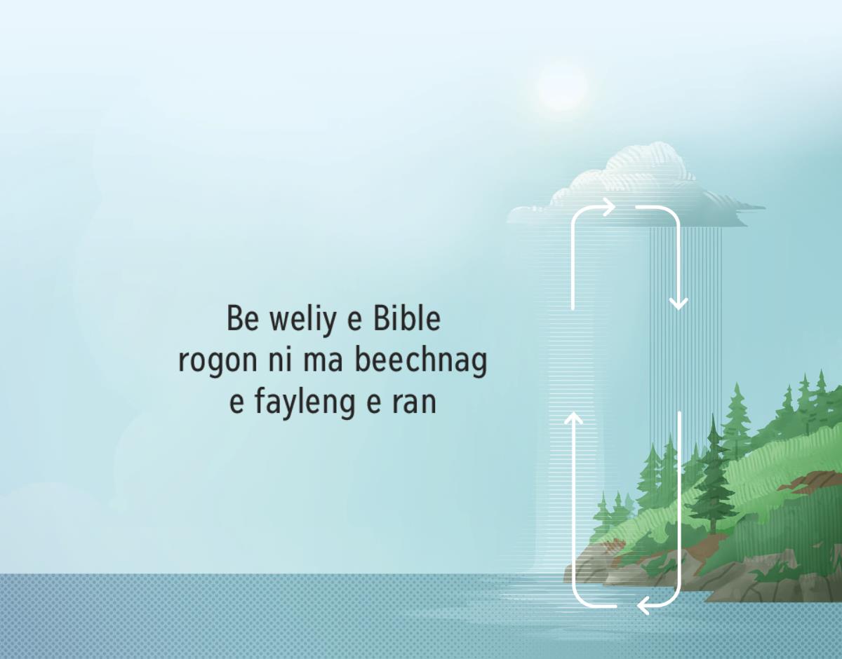 Be weliy e Bible rogon ni ma beechnag e fayleng e ran. Bogi arrow ni be dag rogon ni ma aw e n’uw miki sul nga lan e lang.