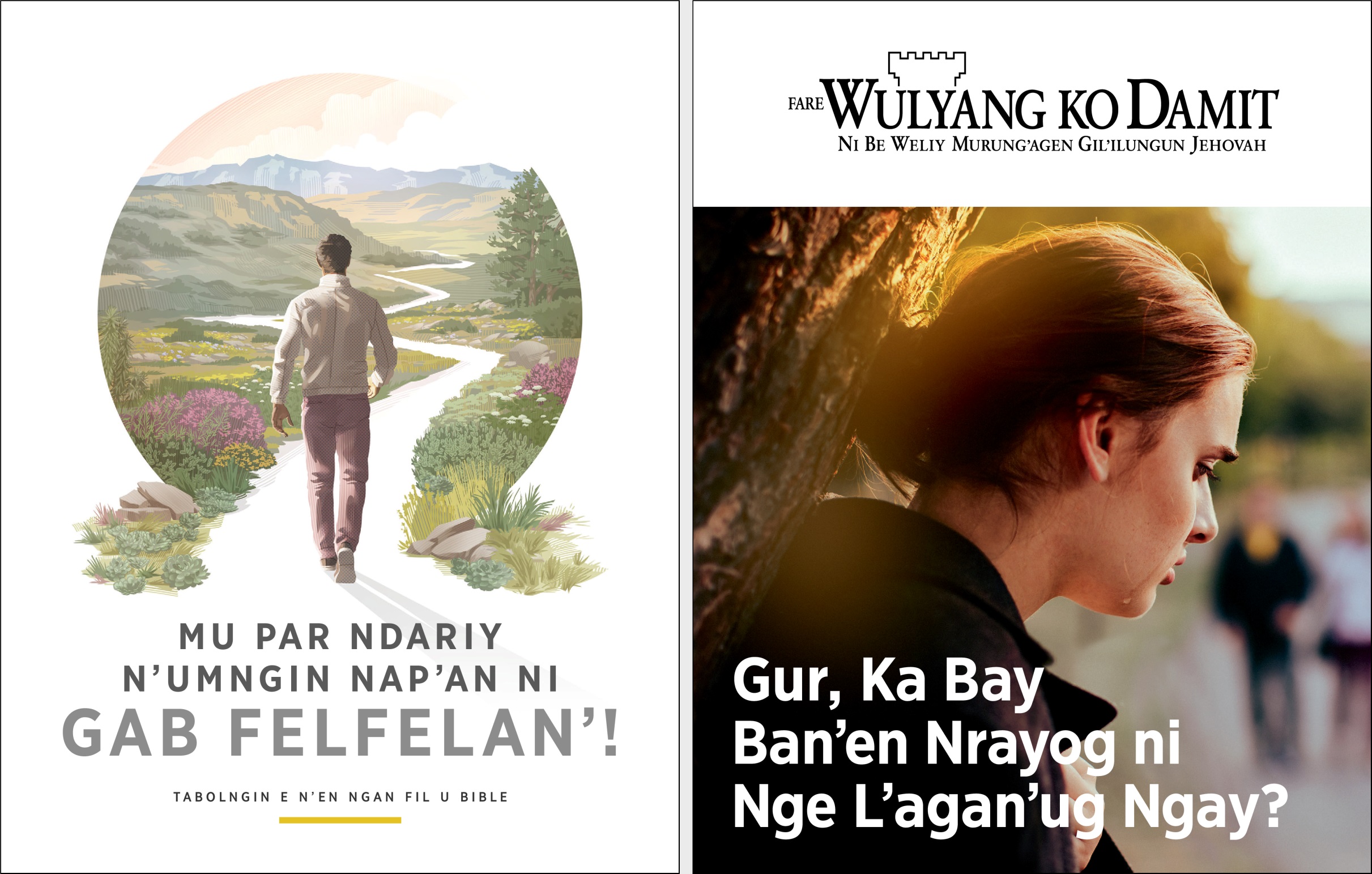 Fare ke brochure ni “Mu Par Ndariy N’umngin Nap’an ni Gab Felfelan’!” nge fare “Awake!” ni No. 1 2022.