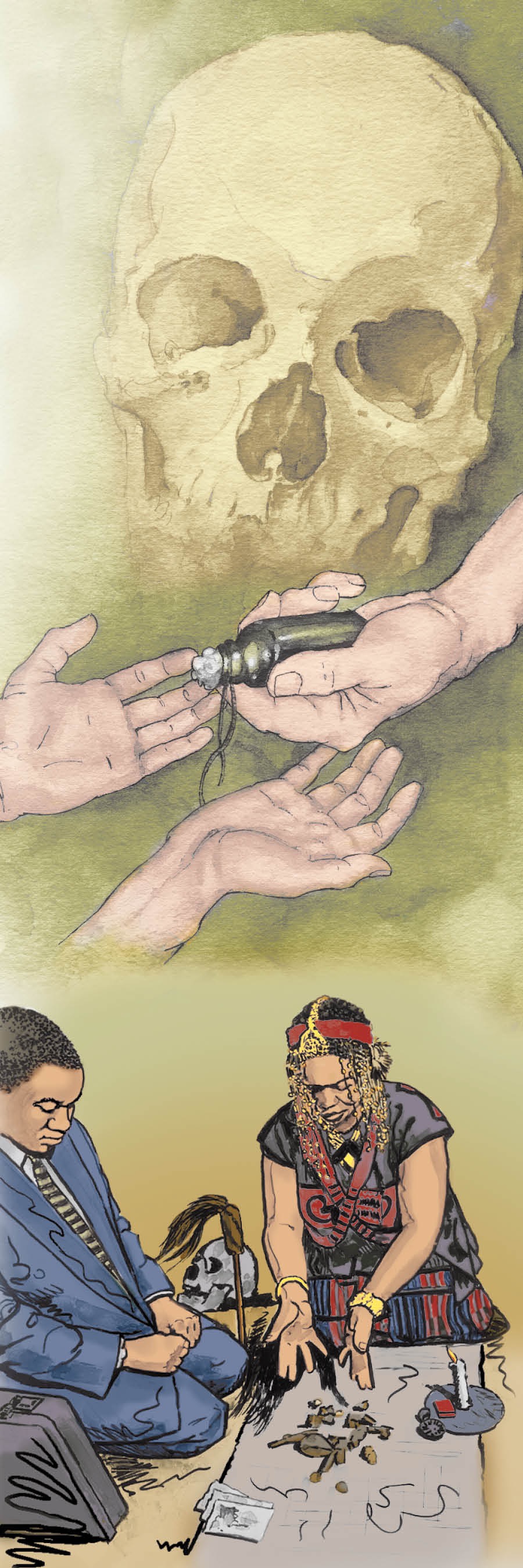 Agbárí èèyàn, oògùn idán àti àwọn àjẹ́