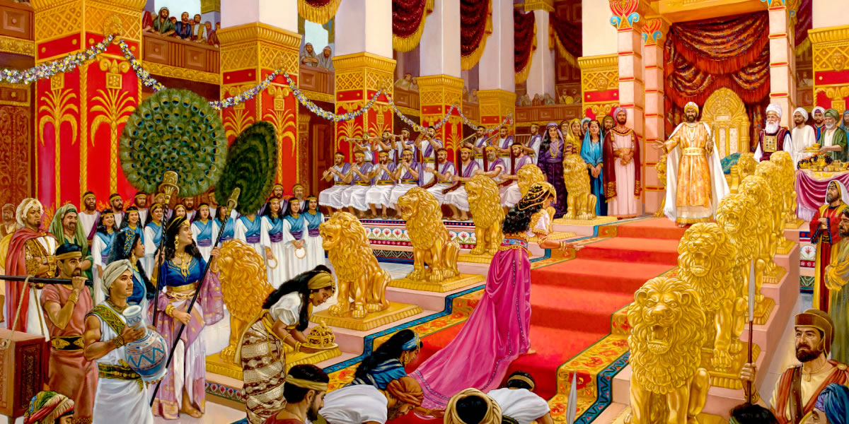 Ọbabìnrin Ṣébà ń rìn lọ sọ́dọ̀ Ọba Sólómọ́nì
