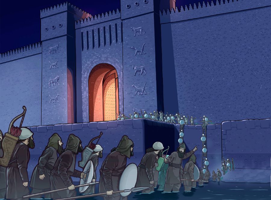 Àwọn ọmọ ogun ń gba inú omi Odò Yúfírétì tó ti fà kọjá