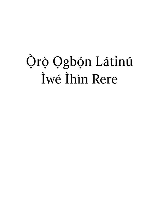 Ọ̀rọ̀ Ọgbọ́n Látinú Ìwé Ìhìn Rere.