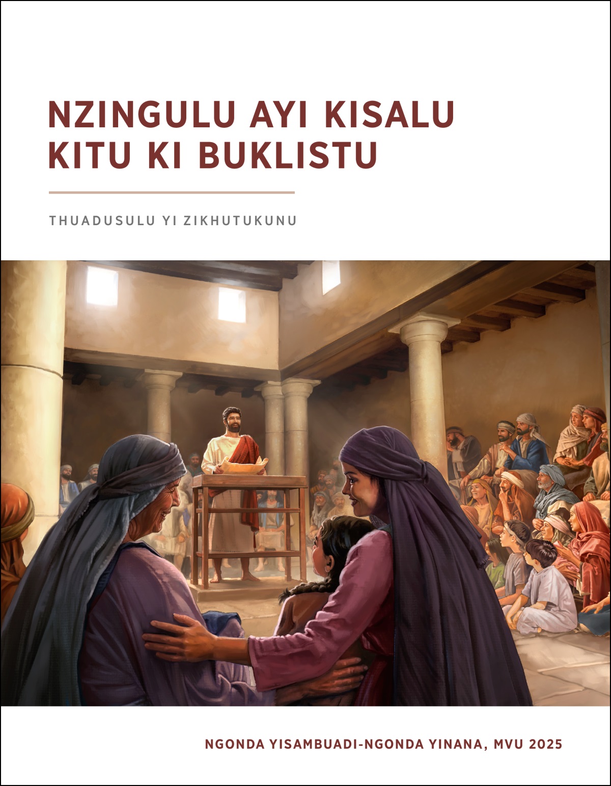Yesu widi mu kulonga ku nzo yi Lukutukunu ayi bezibula masonuku. Nkangu wu babakala, bakietu ayi bana badi mu kuteka matu.