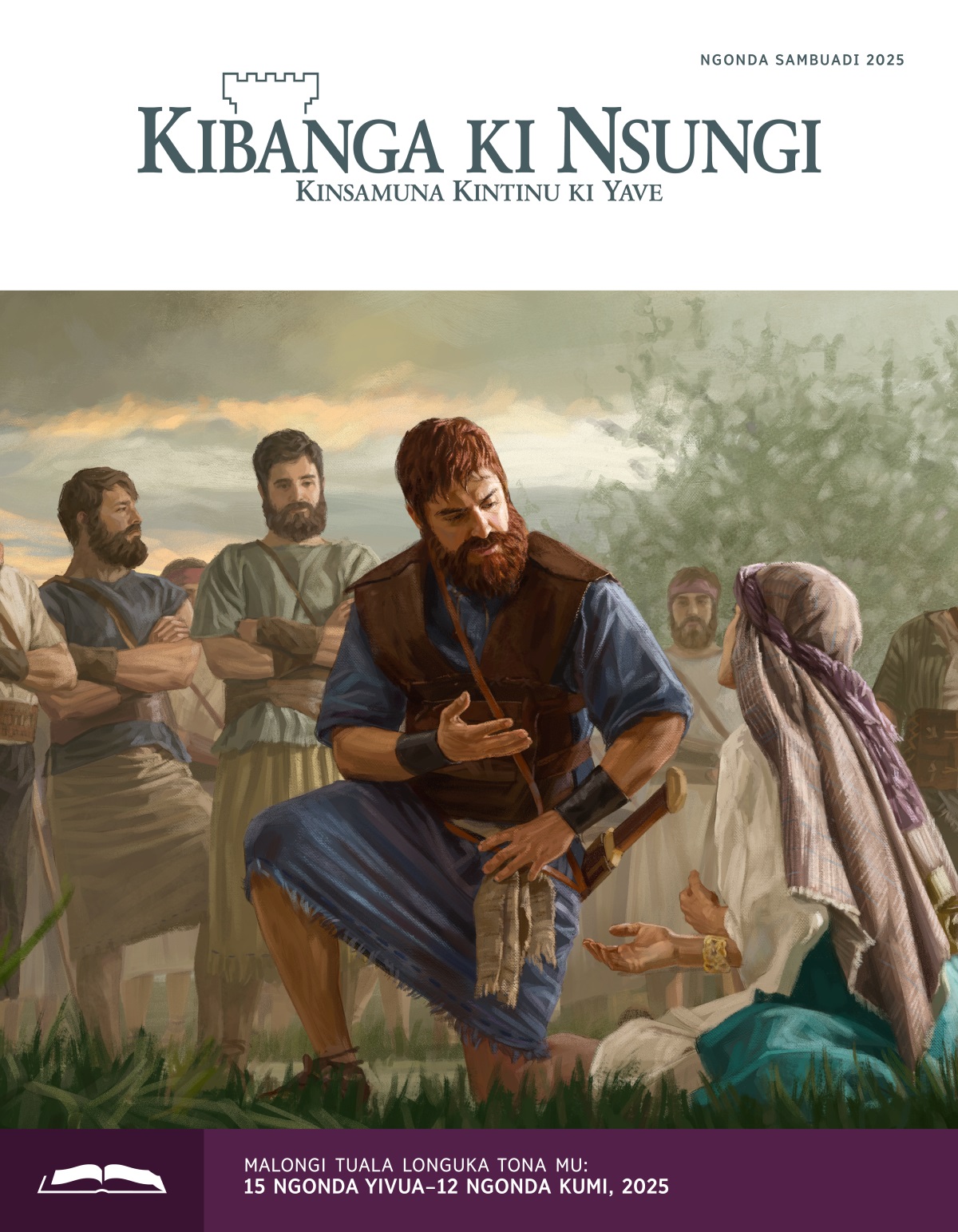 Ntinu Davidi wunkuwa mu mvibudulu malongi Abigail ka kumvana. Babakala ba Davidi badi va khonzo.