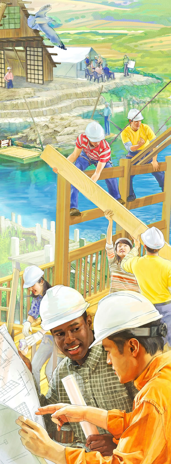 人喺乐园里面建造房屋