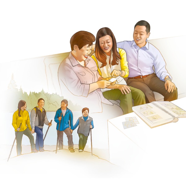 夫妻跟他们的父母在一起