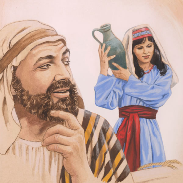 一个男人在看一个漂亮的女人