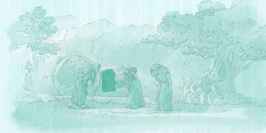 啲妇女见到耶稣嘅坟墓空咗