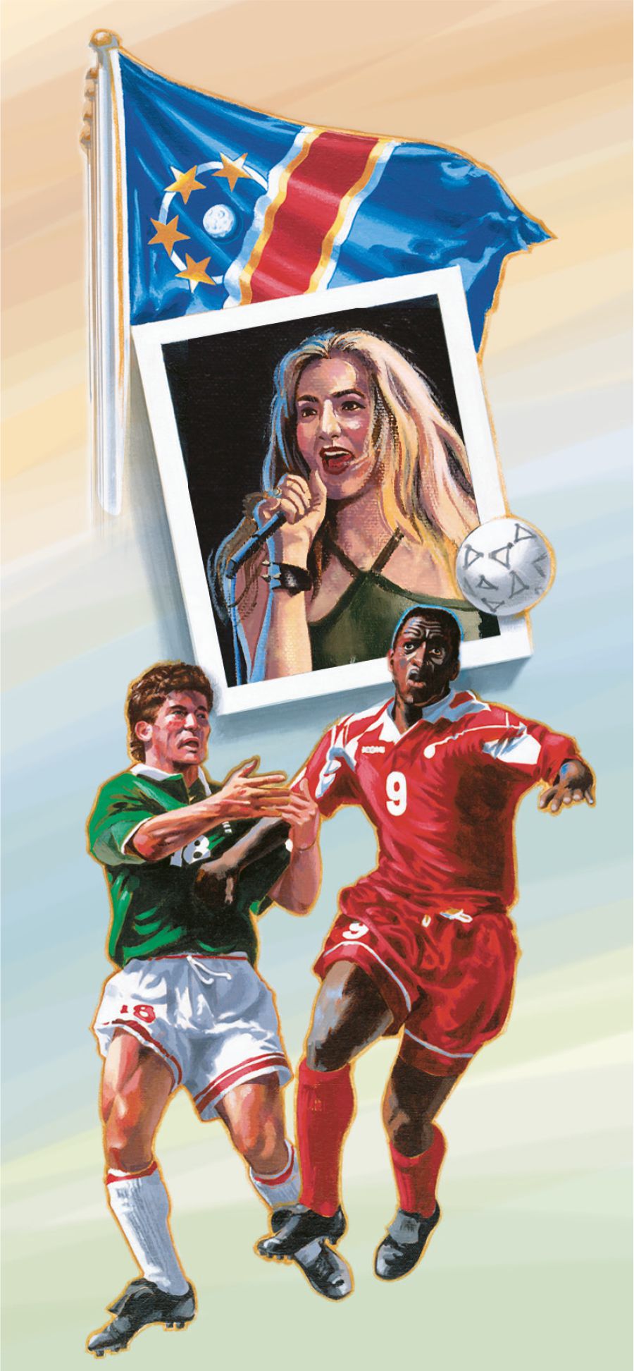 现代的偶像包括旗子、歌手和运动明星