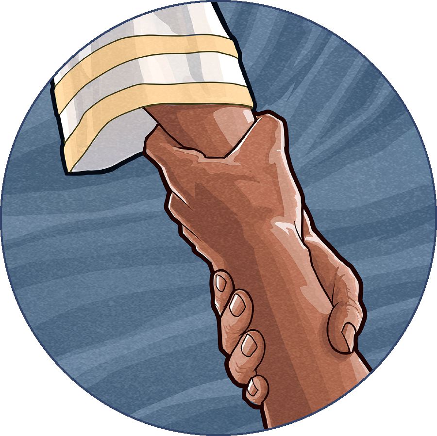 一个人伸出援手