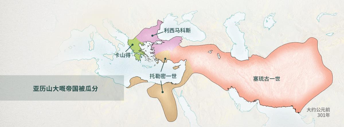 希腊帝国会被亚历山大嘅四个将军瓜分。