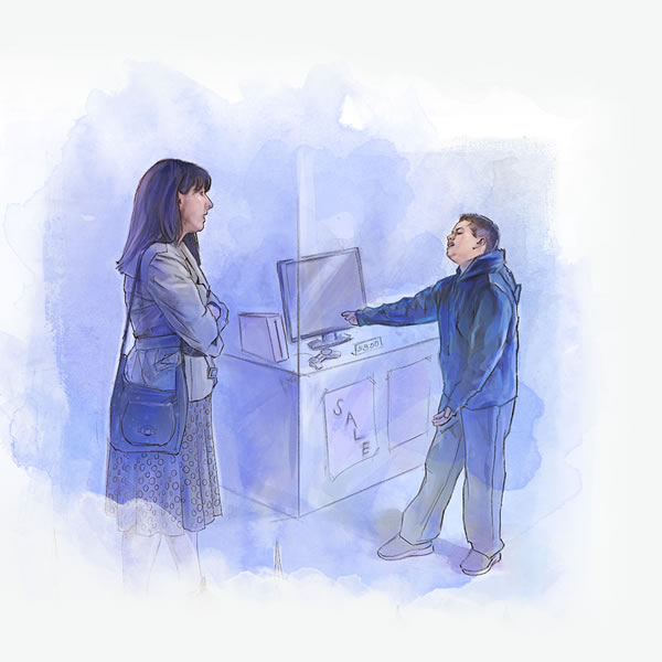 一个男孩要妈妈买电脑给他