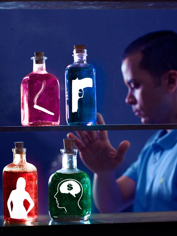 一个男子抵抗引诱