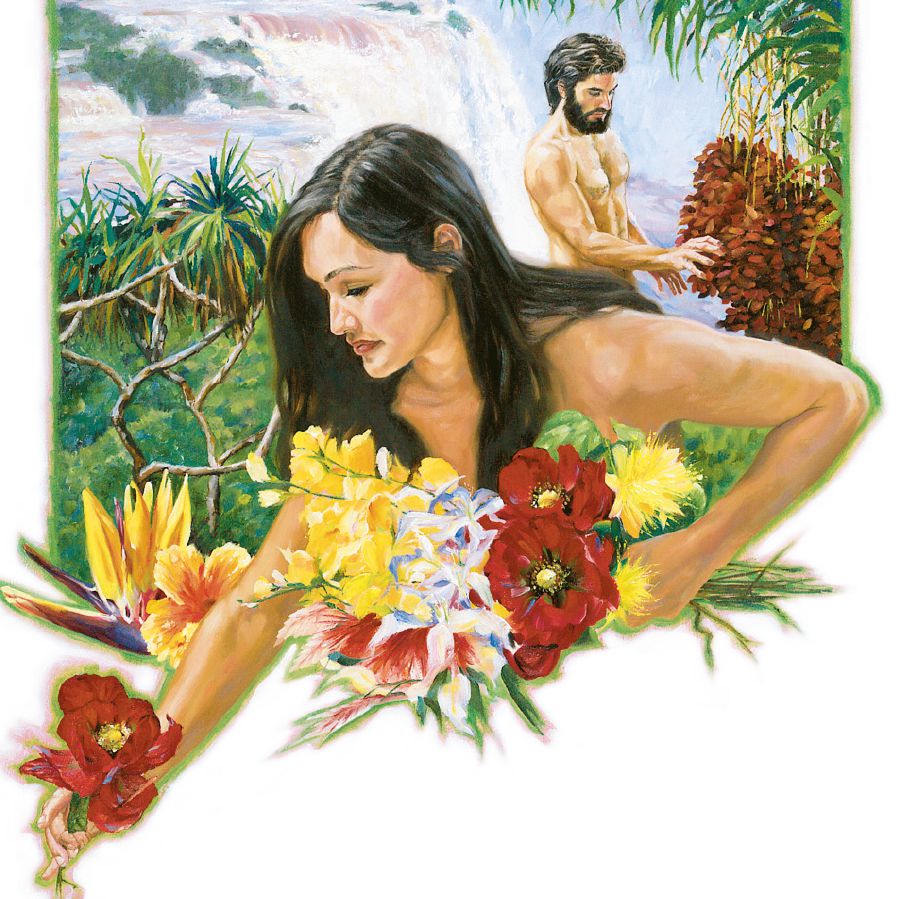 Adán y Eva en el jardín de Edén