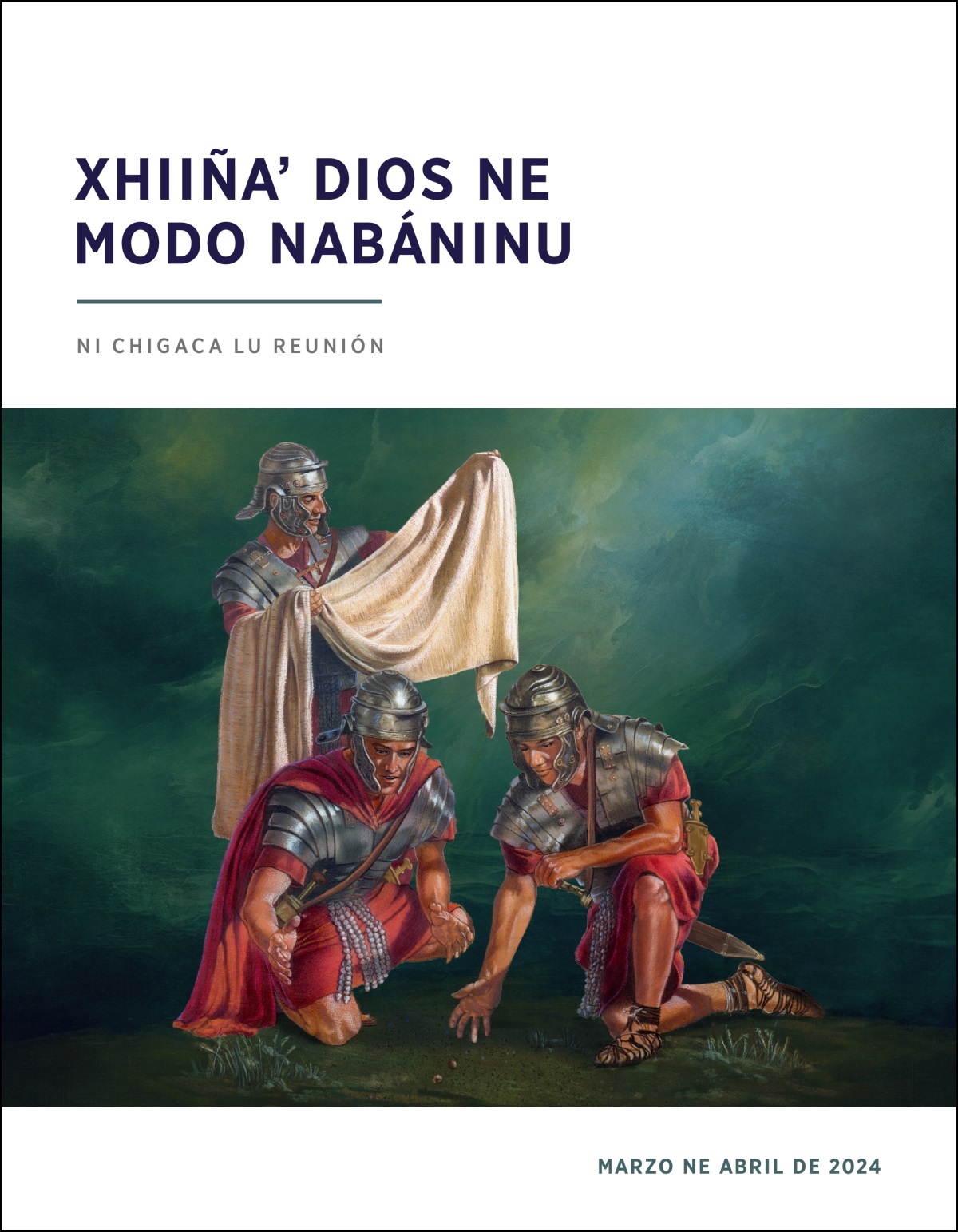 Cayuuyaʼ ti soldadu romanu xhaba Jesús. Xhupa soldadu cabeecaʼ suerte para quíʼzicaʼ xhábabe.