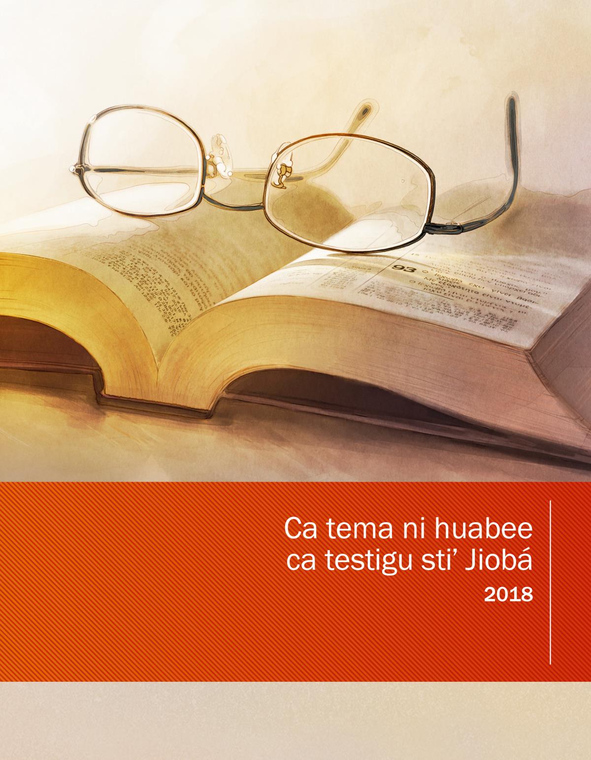 Primé yaza stiʼ libru Ca tema ni huabee ca testigu stiʼ Jiobá 2018