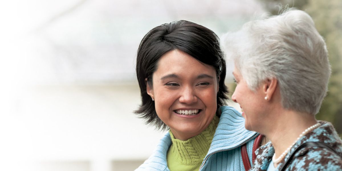 Two women enjoy good friendship