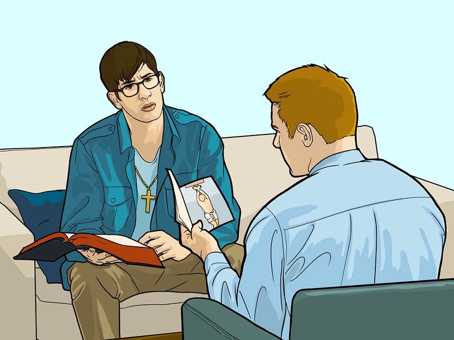 Conducting a Bible study with a man