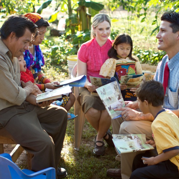A missionary couple preaching in Panama