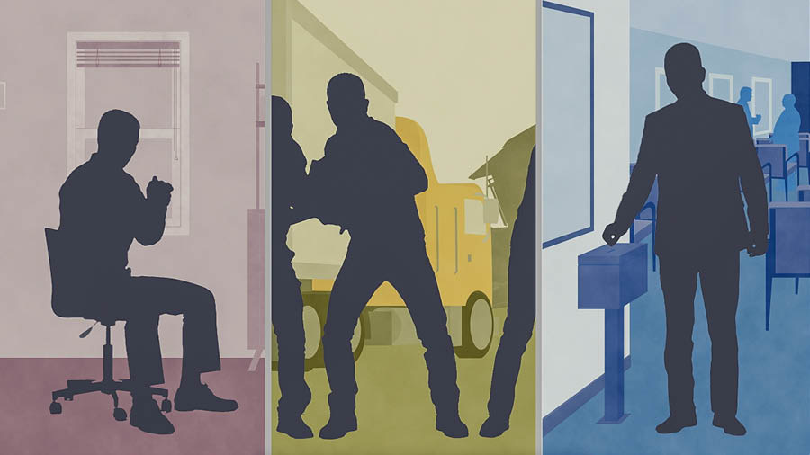 A scene from the video ‘Are You Prepared for a Natural Disaster?’ Collage: Ways to help those who are experiencing a disaster. 1. A brother prays for them. 2. Brothers assist with relief efforts. 3. A brother donates to the worldwide work.